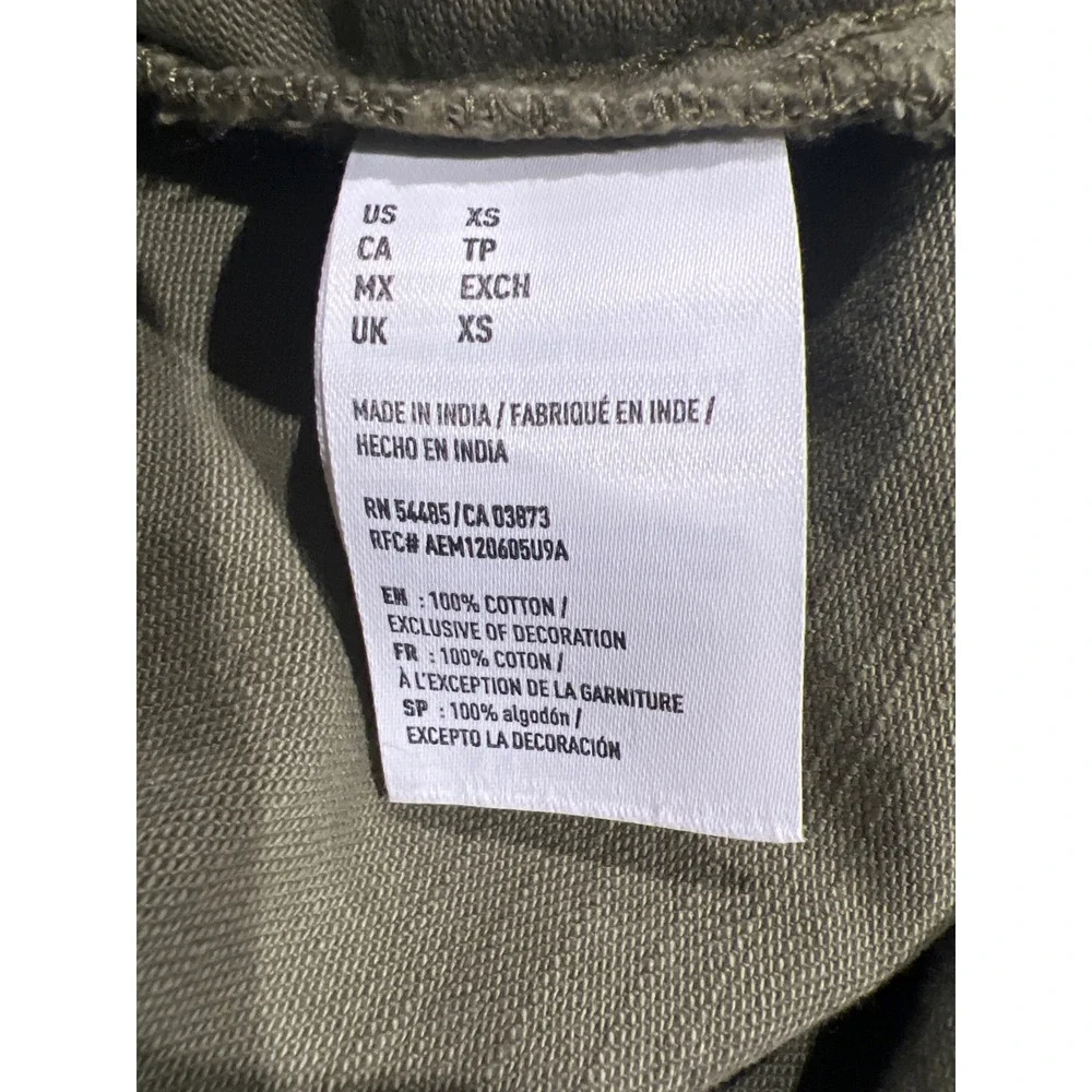 American Eagle Outfitters Olive Green Daisy Embroidered Utility Jacket Womens XS - Picture 5 of 8